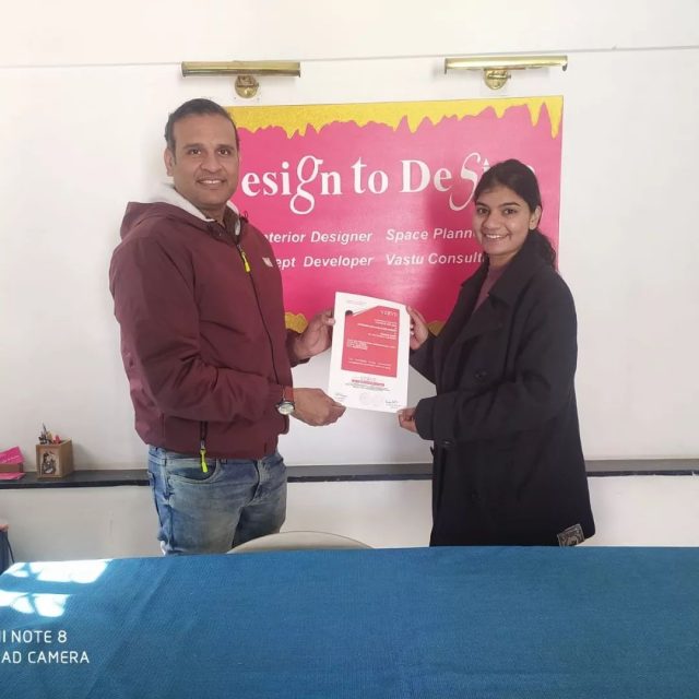Congratulations Ms. Khushboo Ameta for finally completing the Advance Diploma in Interior Architecture Design from VERVE - The School of Design and Vastu, Udaipur. 

All the best for your bright future & once again congratulations for getting job in Asian Paints at a very good lay scale...